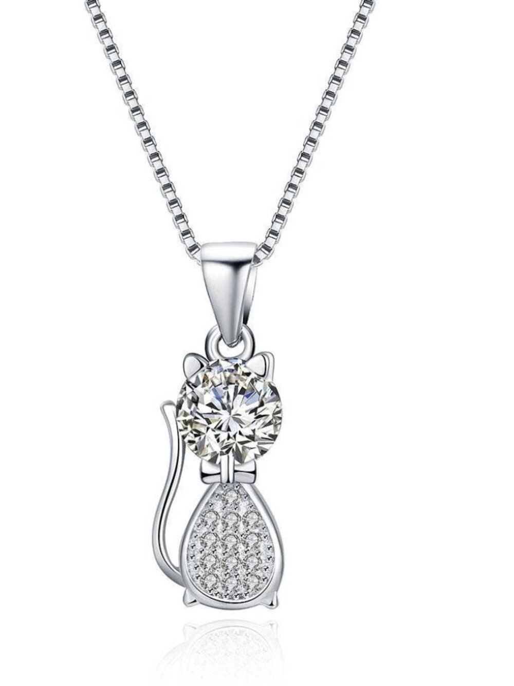 Crystal kitty necklace